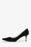 Jimmy Choo Navy Suede Pointed Toe Kitten Heel Size 40