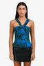 Etro Blue Printed Cross Sleeveless Top Size 42