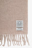 Toteme Beige Virgin Wool Fringe Scarf
