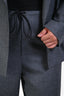 Sibel Saral Grey Flannel Blazer + Trouser Set Size L