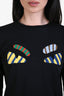Fendi Black Cotton Monster Eye Applique Long Sleeve Top Estimated Size XS