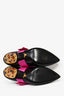 Prada Black Leather Multicoloured Jewel Pink Bow Mary Jane Heels Size 39