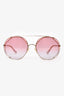 Chloe Hot Pink/Gold '41S' Aviator Sunglasses