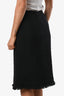 Mini-jupe Chanel™ d’occasion en tweed noir à laine, boutonnée « Lions Head », taille 36