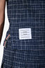 Thom Browne Navy Cotton Check Short Sleeve Top + Pleated Skirt Set Size 36