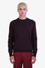 Givenchy Dark Burgundy Wool Star Detail Sweater Size L Men's