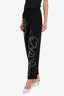 Moschino Black Wool Embroidered Tapered Pants Size 4