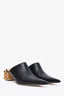 Loewe Black/Gold Anagram Heel Leather Mules Size 39