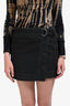 Rails Dark Grey Denim Belted Mini Skirt Size M