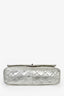 Pre-Loved Chanel™ 2006-08 Silver Crinkle Leather 227 Maxi Re-Issue Flap Shoulder Bag