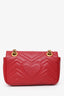 Gucci Red Leather GG Marmont Crossbody Bag