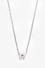 Hermès White Palladium-Plated Mini 'Pop H' Necklace