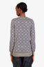 Gucci Gold/Navy Wool Striped GG Sweater Size S