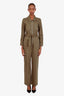 Reformation Green Belted Cotton 'Leila' Jumpsuit Size 0