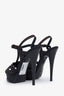 Saint Laurent Blue Denim Open Toe Platform Heels Size 38