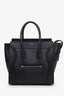 Celine Black Leather Micro Luggage Tote