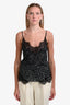 Pinko Black/White Sheer Polka Dot Lace Tank Top Size 40