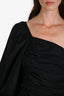 Ulla Johnson Black One-Shoulder Ruffle Detail Midi Dress Size 8