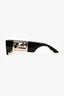 Versace Black Square 'Greca' Rectangular Sunglasses