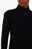Louis Vuitton Black Wool Turtleneck Feather Trim Mini Dress Size S