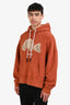 Palm Angels Orange Cotton Embroidered Teddy Bear Hoodie Size Medium Mens