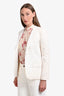 Gucci White Wool Blend Single Breasted Blazer Size 40