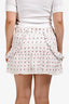 Love Shack Fancy White/Pink Floral Lace Mini Skirt Size 8