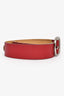 Celine Red Leather Studded Belt SHW Size 90/30