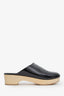 Pre-loved Chanel™ Black Patent Leather Perforated CC Wooden Clogs Size 41