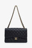 Pre-loved Chanel™ 2011-12 Black Caviar Leather Quilted Jumbo Double Flap Bag