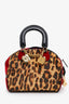 Christian Dior Brown/Caramel Leopard Pony Hair Gambler Dice Bowler Bag
