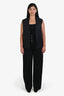 Stella McCartney Navy Wool Button Detailed High Rise Trousers Size 44