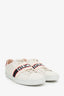 Gucci Cream Leather Ace Stripe Low Top Sneakers Size 36.5