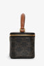 Celine Brown Coated Canvas and Calfskin Mini Triomphe Vanity Case Top Handle with Shoulder Strap