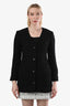 Veste boutonnée en tweed souple en laine noire Gucci taille 38