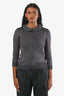 Jil Sander Black Metallic Wool Blend Peter Pan Collar Sweater Size 36