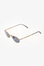 Brunello Cucinelli Silver/Blue Oval Titanium Sunglasses