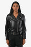 Acne Studios Black Leather Biker Jacket Size 36