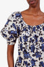 Ulla Johnson White/Blue Cotton Floral Puffy Sleeve Mini Dress Size 6