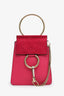 Chloe Pink Leather Suede Faye Mini Crossbody Bag