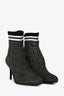 Stuart Weitzman Gold Glitter Sock Ankle Boots Size 7.5