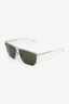 Bottega Veneta Silver/Green Aviator Tinted Sunglasses
