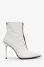 Alexander Wang White Leather Nova Studded Ankle Boots Size 39.5