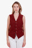 Hermès Red Cotton Silk Patterned Vest Size 48