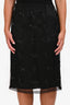 N.21 Black Mesh Crystal Embellished Midi Skirt Size 46