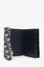 Christian Dior 2019 Navy Oblique Jacquard Saddle Lotus Wallet