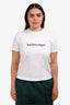 Balenciaga White/Black Cotton Logo T-Shirt Size L