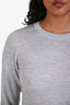 Brunello Cucinelli Grey Heather Cashmere Silk Boatneck Top Size XS