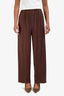 Samsoe Samsoe Brown Satin Pleated Uma Trousers