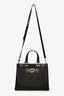Gucci Black Grainy Calfskin Small Zumi Top Handle Bag with Strap